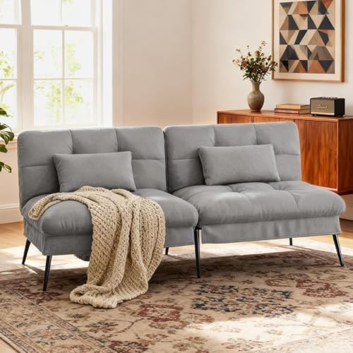 COMHOMA 72″ Convertible Futon Sofa Bed, Adjustable Backrest - Image 2