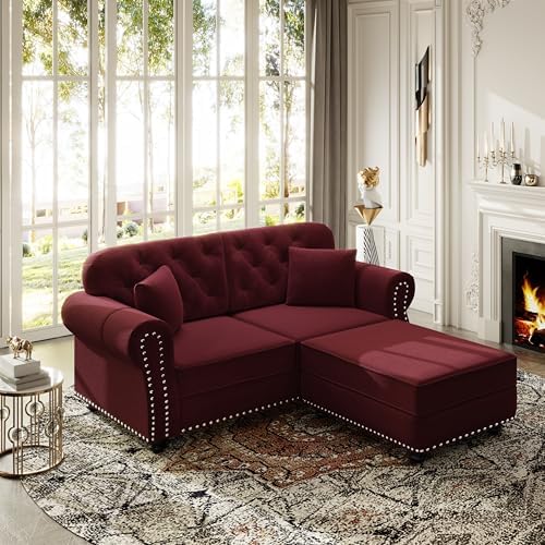 GDFStudio 63" Upholstered Velvet Loveseat Sofa - Image 6