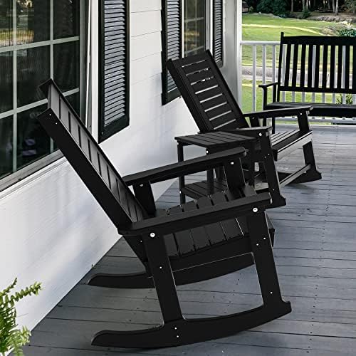 GREENVINES Outdoor Rocking Chairs Set, 2 Rockers w/ 1 Side Table - Image 6