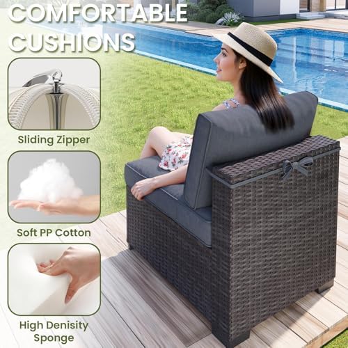 7-Piece Outdoor Patio Furniture Set, 6-Seat All-Weather PE Rattan Wicker Patio - Image 4