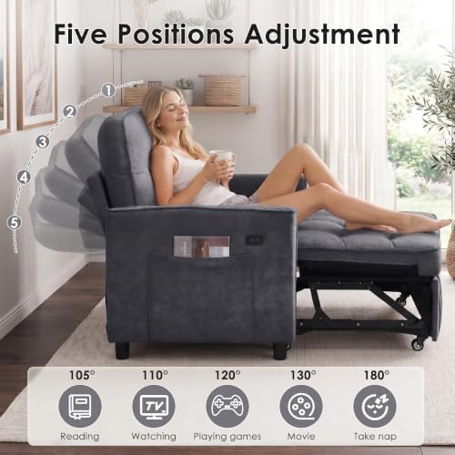 54" Loveseat Sleeper Sofa Bed, Convertible Pull Out Couch - Image 3