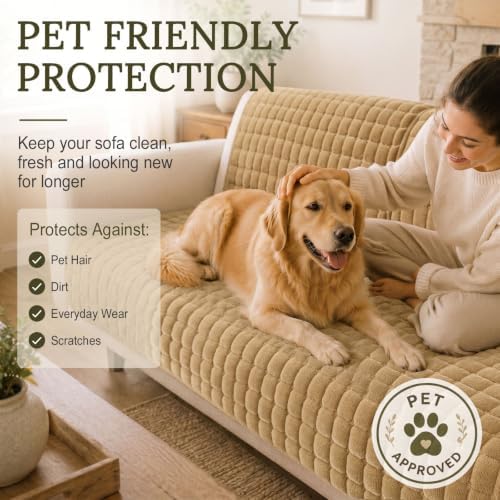 Smiry Velvet Couch Cover for Dogs, Non Slip Soft Sofa Protector for Pets - Image 6