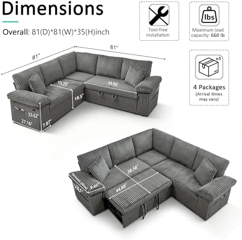 82'' Modular Sectional Couch - Image 2