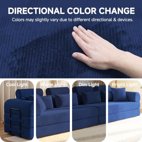106" Convertible Sofa Bed, High Backrest Boneless Couch - Image 5
