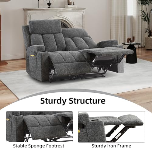 CANMOV Manual Recliner Sofa Set, Fabric Recliner Living Room Furniture Sets - Image 7