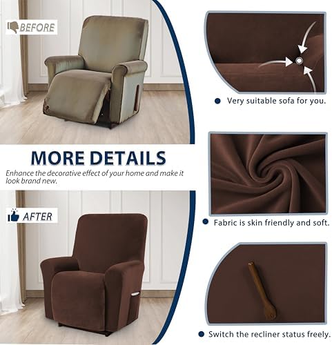 Asnomy Stretch Recliner Chair Covers - Image 4