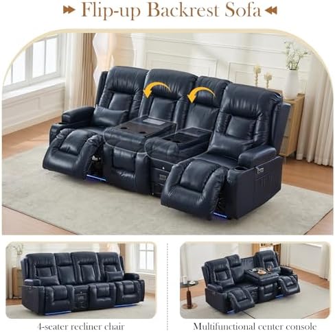 TUNYI Power Loveseat Recliner Sofa - Image 7