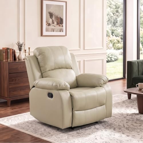 Leather Recliner Chair for Living Room Furniture Set, Wall Hugger Single by Caberryne