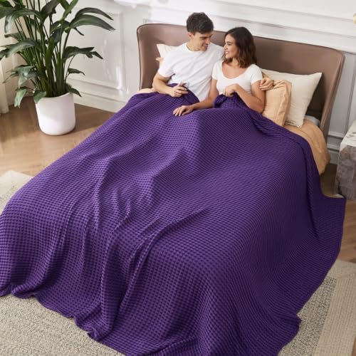 Bedsure Cooling Waffle Blanket for Hot Sleepers, Oversized King - Image 3