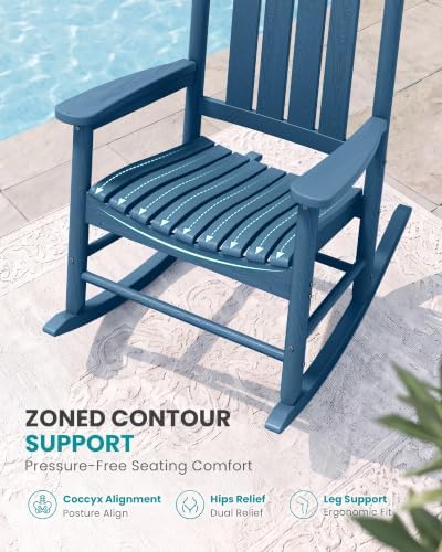 SERWALL Comfortable Outdoor Rocking Chairs Set of 3 - Image 3