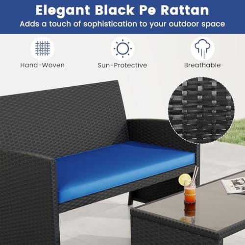 Tangkula 8 Piece Patio Wicker Furniture Set, Outdoor Heavy Duty Rattan - Image 5