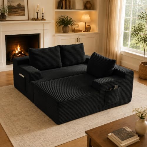 96" Boneless Sectional Sofa Cloud Couch - Image 4