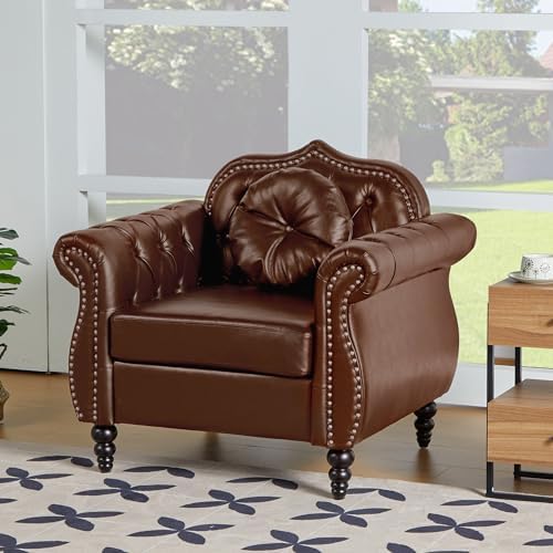 AVZEAR Modern Upholstered Accent Chair, Mid-Century Modern Armchair Single Sofa by AVZEAR