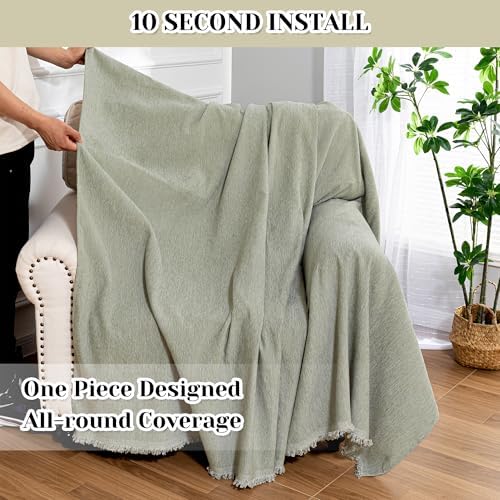 MEETSKY Green Sofa Covers Armchair Single Couch Cover - Image 3