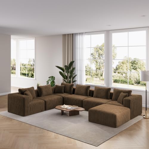 Novilla 141" Modular Sectional Sofa, U Shape Sectional Couch, Modern Cloud by Novilla
