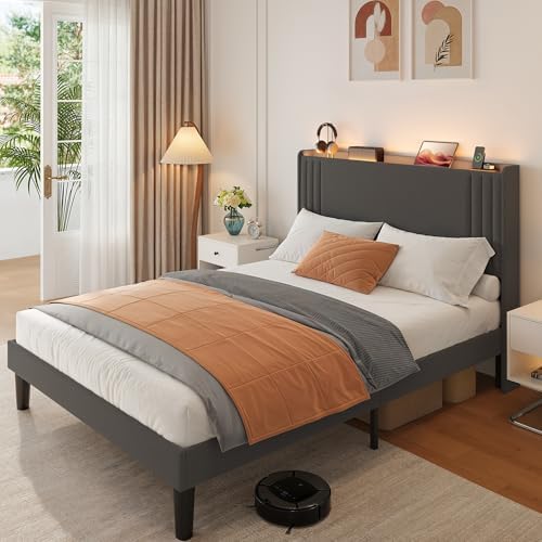 Gizoon Queen Bed Frame with Charging Station and LED Lights - Image 6