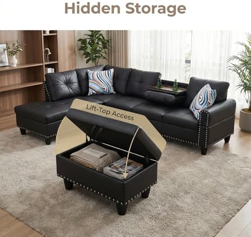 Leather 3-Piece L-Shaped Couches - Image 5
