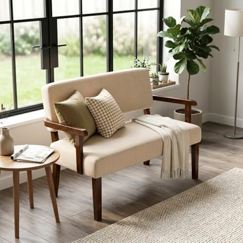 FAGAGA Accent Chair 2 Seat, Upholstered Reading Leisure Chair, Bench - Image 2