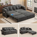 SUNWAVE 90" Sleeper Sofa, 3-in-1 Pull Out Sofa Bed Corduroy Couch Bed by SUNWAVEHOME