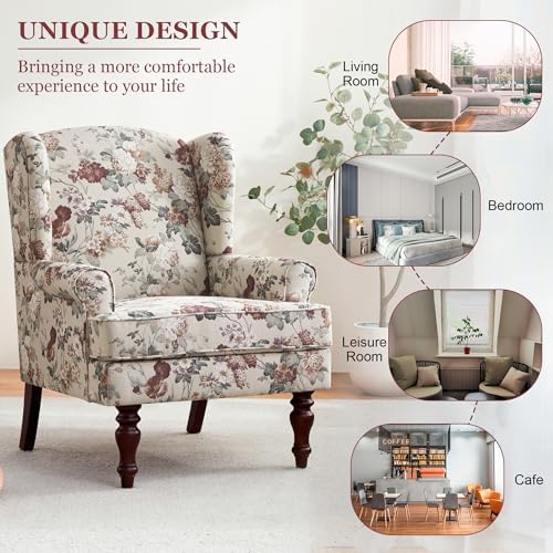 High Back Wingback Accent Chair, Upholstered Single Armchair Sofa - Image 7