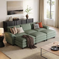 LINSY HOME 123'' Modular Sectional Sofa 3 Seat Couch Corduroy Cloud Couch by LINSYHOME