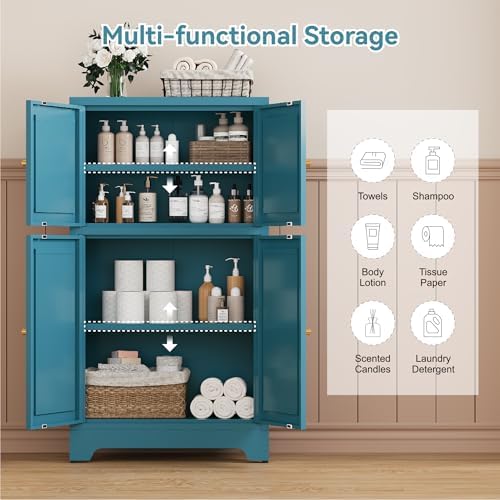Bathroom Floor Storage Cabinet, Freestanding Accent Cabinets - Image 4
