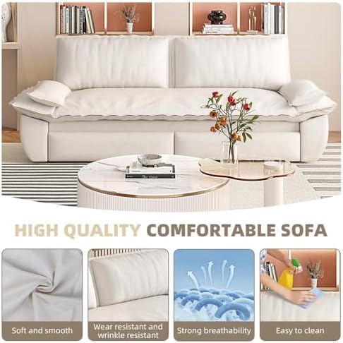 KEIKI 73.2" Queen Convertible Sofa Bed, 3-in-1 Pull-Out Futon Couch - Image 5
