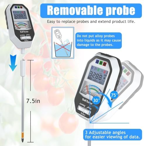 Soil Moisture Meter, 7-in-1 Soil PH Tester/Soil Moisture/Fertility - Image 2