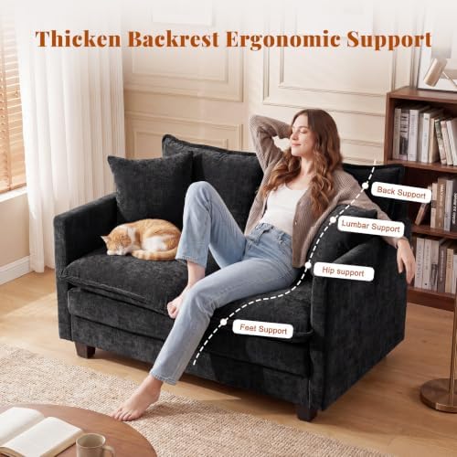 50'' Loveseat Sofa Set, Small Couch Set 2 Piece Cloud Love Seat - Image 5