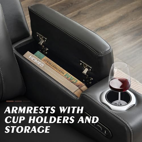 Power Reclining Loveseat with Console/Wireless Charging, Power Loveseat - Image 6