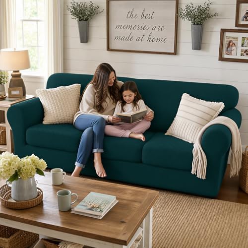 XINEAGE 4-Piece Stretch Sofa Cover, Washable Couch Covers - Image 3