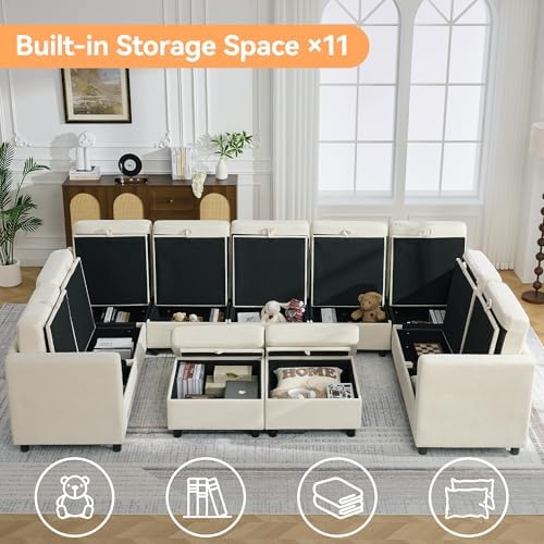 127'' Oversized U Shaped Modular Sofa, Sectional Couches - Image 3