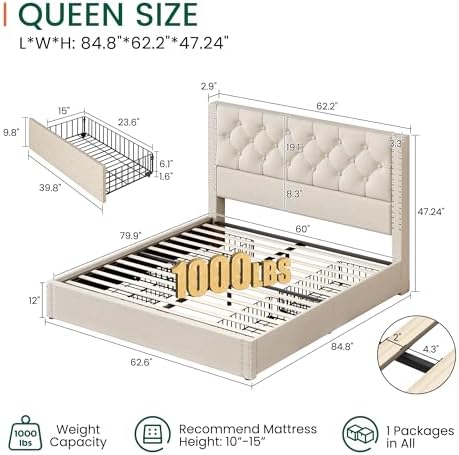 LARMACE Queen Size Bed Frame - Image 2