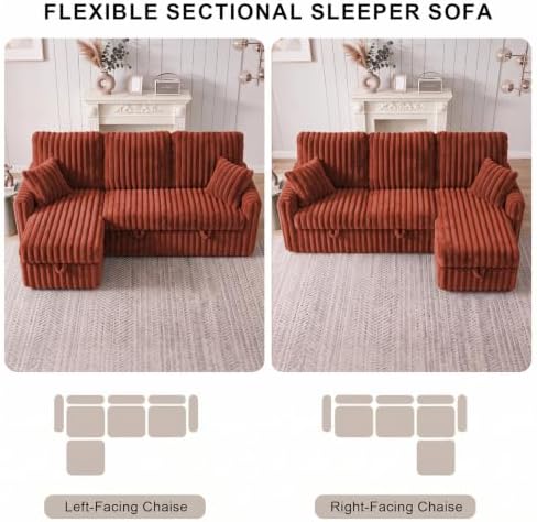 KCGKCG 81" Sectional Sleeper Sofa Bed - Image 6
