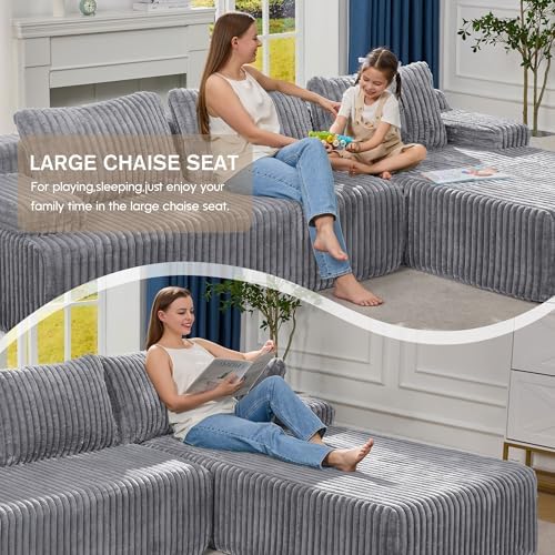 Hobestluk Boneless Couches Modular Sectional Sofa L-Shape Oversized Chaise - Image 4