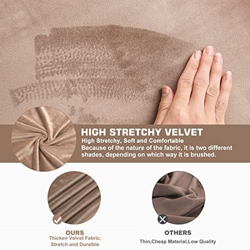 NeColorLife Velvet Ottoman Cover Square Storage Ottoman Slipcover Thick - Image 3