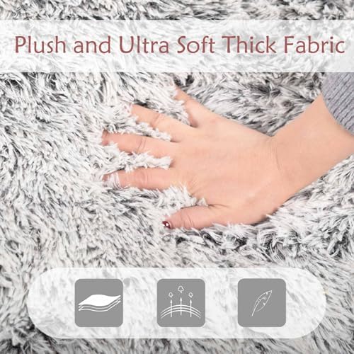Plush Faux Fur Bean Bag Chairs, Memory Foam Filled Sofa Chair Shape Bean Bag - Image 3