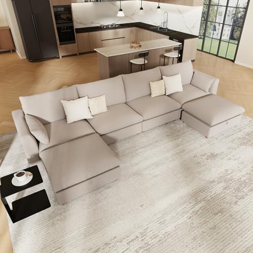 WorthFurni Oversized Modular Sectional Sofa, Comfty 6 Seat Modular Sofa - Image 7