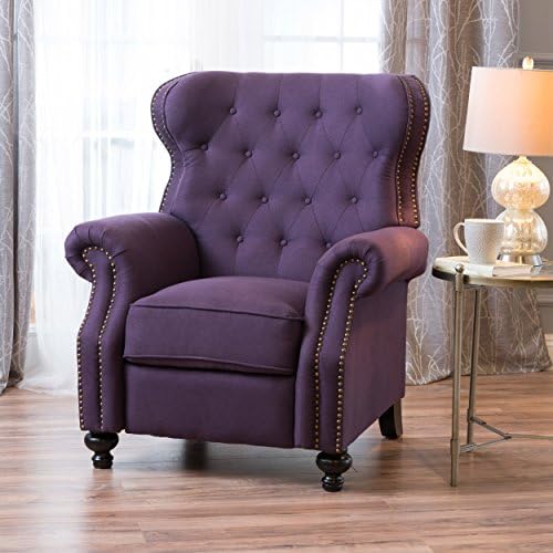 Christopher Knight Home Momo Wingback Recliner Chair, Upholstered Manual Push by ChristopherKnightHome