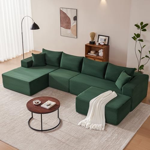 Mangodan 140” Cloud Sectional Couch, Modular Sectional Sofa - Image 2