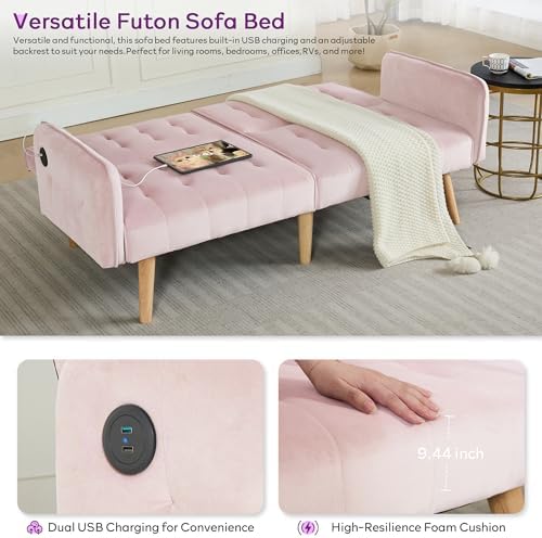 65'' Convertible Futon Sofa Bed - Image 6