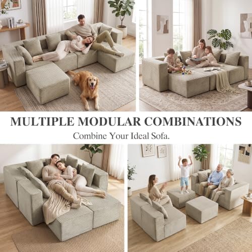 130" Modular Sectional Cloud Couch, U Shaped Sofa - Image 4