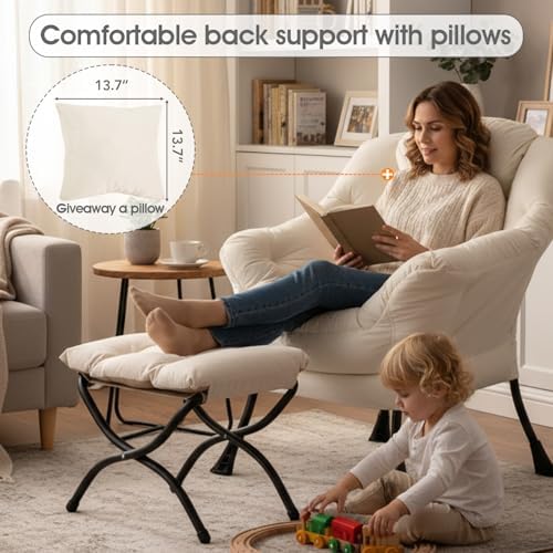 Lazy Chair with Ottoman, Comfy Reading Chair - Image 5
