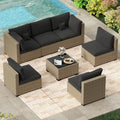LHBcraft 7 Piece Outdoor Patio Furniture Set, Wicker Patio Furniture Set by LHBcraft-US