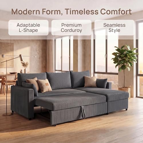 NicBex 85'' Queen 3-Seat Pull Out Sleeper Sofa Bed - Image 5