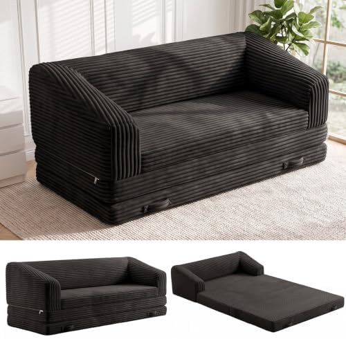JUIKURY Convertible Sofa Bed, 3-in-1 Foldable Loveseat Couch by Unknown