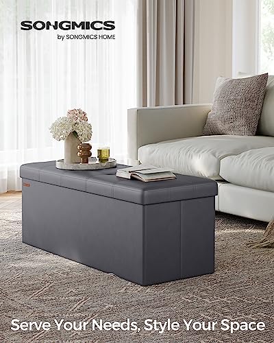 SONGMICS Storage Ottoman Bench, 43.3 Inches Folding Foot Rest Stool - Image 4