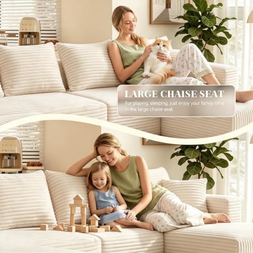 118" Boneless Couch, Modular Sectional Sofa - Image 5