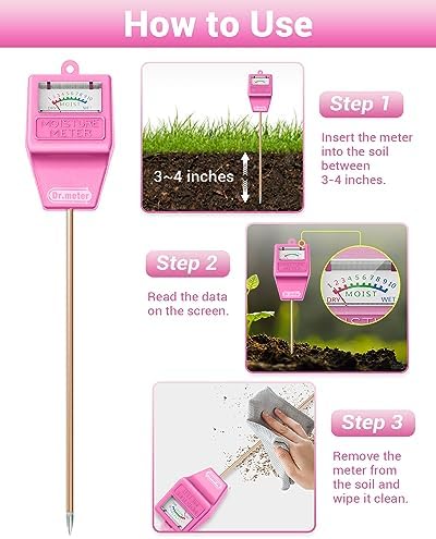 Dr.meter Soil Moisture Meter for Plants, Plant Water Gauge Test Kit - Image 3