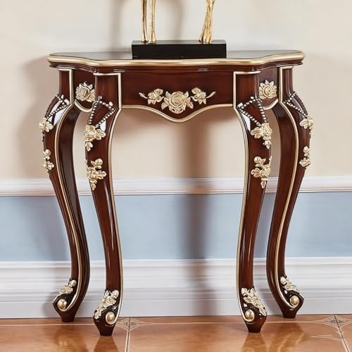 4 Legs Wooden Console Table for Entryway, Rustic Farmhouse Style, Dimensions: by Unknown